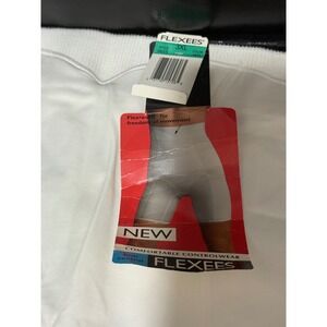 Flexees 6655 Womens White Firm Control Shapewear Shorts 3XL New